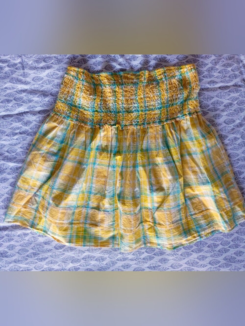Yellow Plaid Smocked top